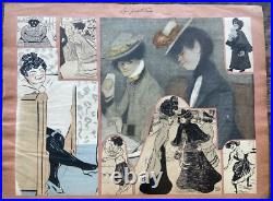 LOT UNIQUE Nu Curiosa 13 PLANCHES découpis collages ENV 1920 Prostitution Lesbos