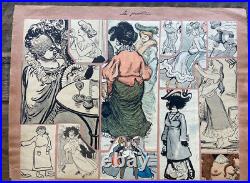 LOT UNIQUE Nu Curiosa 13 PLANCHES découpis collages ENV 1920 Prostitution Lesbos