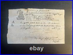 LOT de 11 CONNAISSEMENTS Documents Maritime et Douanier finXVIII, début XIX ème