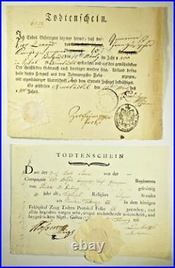 LOT de 24 CERTIFICATS de DÉCÈS SOLDATS GUERRES RÉVOLUTIONNAIRES PRUSSE XVIIIème