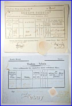 LOT de 24 CERTIFICATS de DÉCÈS SOLDATS GUERRES RÉVOLUTIONNAIRES PRUSSE XVIIIème