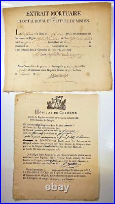 LOT de 24 CERTIFICATS de DÉCÈS SOLDATS GUERRES RÉVOLUTIONNAIRES PRUSSE XVIIIème LOT de 24 CERTIFICATS de DÉCÈS SOLDATS GUERRES RÉVOLUTIONNAIRES PRUSSE XVIIIème