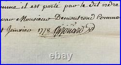 LOUIS XVI Roi de France Lettre de cachet signée Contreseing Amelot 1777