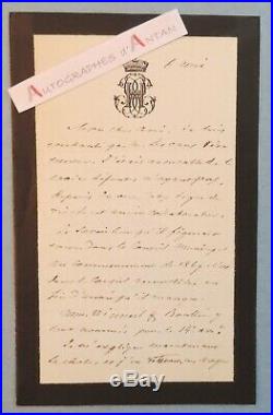 L. A. S Baron Georges Eugène HAUSSMANN Decaux Gobelins lettre autographe LAS