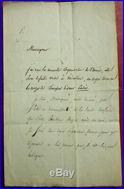 L. A. S. GENERAL VILLATE A JOSEPH BONAPARTE Roi d'ESPAGNE cadix 1812