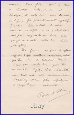 L. A. S Paul LE FLEM compositeur TRES INTERESSANTE lettre Aucassin Nicolette