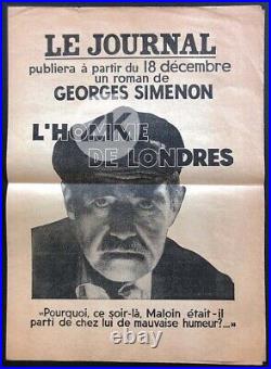 L'HOMME DE LONDRES Georges SIMENON Roman Policier Supplément Journal 1934