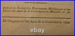 La Marseillaise 1792 Original Revolution Imprimerie Des Amis De La Constitution