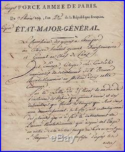 Le célèbre Général HANRIOT autographe (guillotiné avec Robespierre)