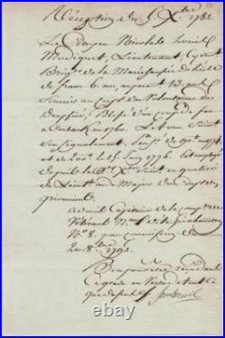 Le célèbre Général VIROT de SOMBREUIL, autographe 1792 (Guillotiné)