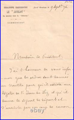 Le commandant Pierre Loti sort le canon! Lettre autographe signée Régates