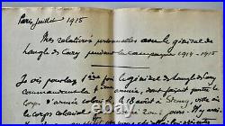 Leblois Paul(1857-1930)-general-manuscrit Original-1915-de Langle De Cary-8 Pp