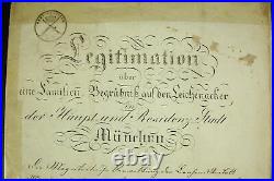 Légitimation begräbnis leichenacker stadt München 1833 documents Allemagne