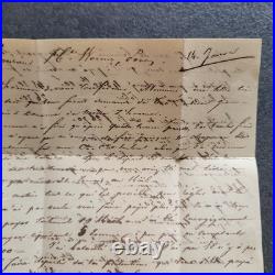 Lettre 14 Janvier 1849 Taxe 2 Décimes Transition Postale pénurie Cérès N°3