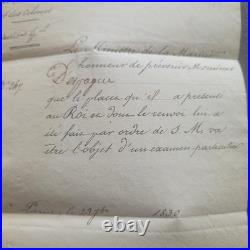 Lettre 1830 Ministre Marine Cachets Rares Paris / Placet au Roi Louis-Philippe