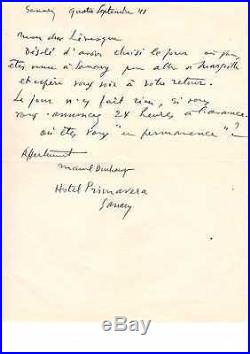 Lettre Autographe De Marcel Duchamp (1941 / A Jacques-henry Levesque)