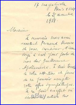 Lettre Autographe De Max Jacob (décès D'apollinaire)