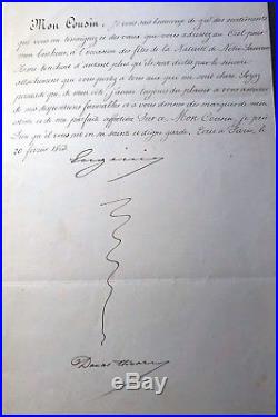 Lettre Autographe Signée De Limpératrice Eugénie A Son Cousin Du 20 Février 63