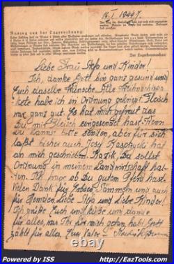 Lettre D'un Déporté Du Camp D'oranienburg Cachet De Censure G Du 22/01/1944