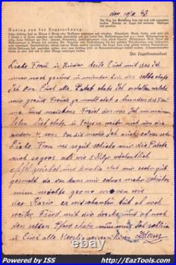 Lettre D'un Déporté Du Camp D'oranienburg Cachet De Censure H Du 16/10/1943