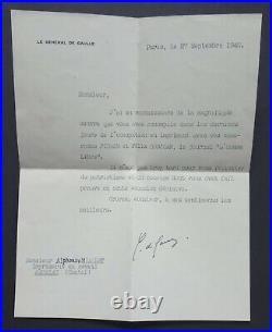 Lettre Général De Gaulle 1945 originale