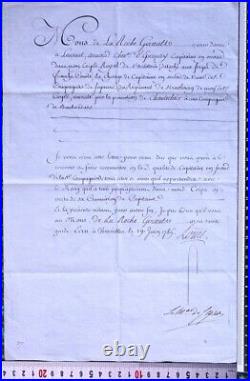 Lettre Louis XVI 1785 Versailles Roche Girault Strasbourg Maréchal Militaire