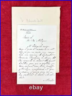 Lettre Manuscrite Du Ministre Eduardo Dato À Jose Maluquer. 1899