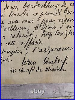 Lettre Manuscrite Encre YVAN GOMBERG Chargé de Mission en Russie 1918