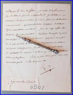 Lettre Manuscrite signée Napoléon premier Bonaparte