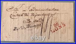 Lettre Préphilatélique An VII 86 MONS Département de Jemmapes Vignette Rép