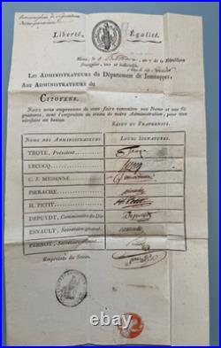 Lettre Préphilatélique An VII 86 MONS Département de Jemmapes Vignette Rép
