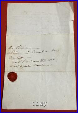 Lettre à une Vicomtesse signée de la Rochejaquelein. Avec cachet de cire
