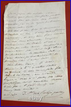 Lettre à une Vicomtesse signée de la Rochejaquelein. Avec cachet de cire