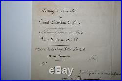 Lettre autographe Ferdinand DE LESSEPS 1862 Compagnie Maritime Canal de Suez