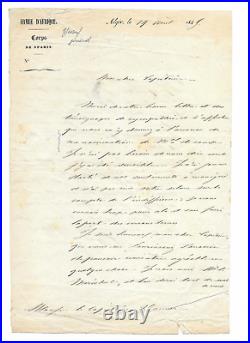 Lettre autographe Yusuf Joseph Vantini 1845