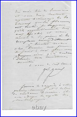 Lettre autographe Yusuf Joseph Vantini 1853 Général François Durrieu