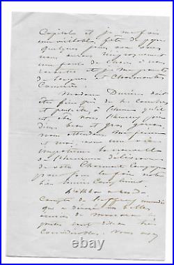 Lettre autographe Yusuf Joseph Vantini 1863 Général François Durrieu