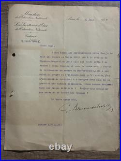 Lettre autographe signée Cécile Brunschvicg 1937 Front populaire féminisme
