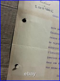 Lettre autographe signée Cécile Brunschvicg 1937 Front populaire féminisme