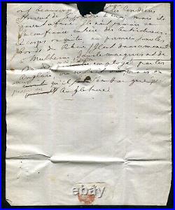 Lettre avec extrait d'une lettre du Général Bonaparte au Gouvernement de Lombard