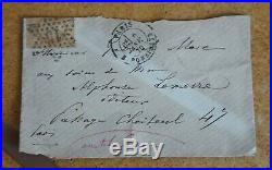 Lettre d'Anatole France signée avec l'enveloppe timbrée et datée de 1870