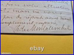 Lettre de Charles de Montalembert à son docteur Leroy d Etiolle