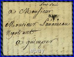 Lettre de NANTES pour QUIMPER (Bretagne) 1789 / cote 950 ind. 23 Pothion