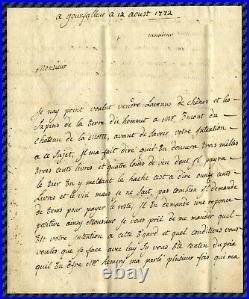 Lettre de St-LÔ avec déboursé manus de COUTANCES (Normandie) 1772 / cote 420