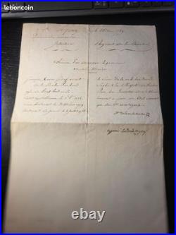 Lettre de demande d'autorisation de mariage signé par le duc de Coigny en 1789