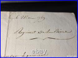 Lettre de demande d'autorisation de mariage signé par le duc de Coigny en 1789