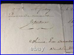 Lettre de demande d'autorisation de mariage signé par le duc de Coigny en 1789