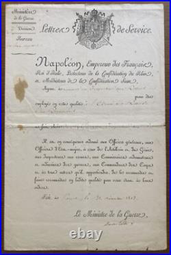 Lettre de service Napoléon Maréchal de France Clarke 1813 signé ministre guerre