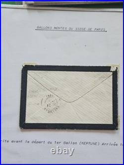 Lettre écrite avant le depart du 1e Ballon monté (Neptune) 18 septembre. 1870