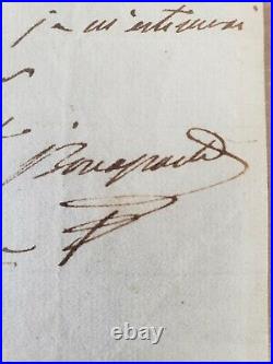Lettre manuscrite signée joseph bonaparte à propos du premier consul 1801